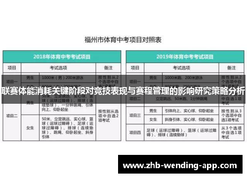 联赛体能消耗关键阶段对竞技表现与赛程管理的影响研究策略分析 联赛体能消耗关键阶段对竞技表现与赛程管理的影响研究策略分析
